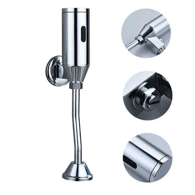 Flush Valve, Bathroom Toilet Exposed Wall Mounted Automatic Sensor Touchless Urinal Flush Valve Dc 6v For Home Public Male Toilet