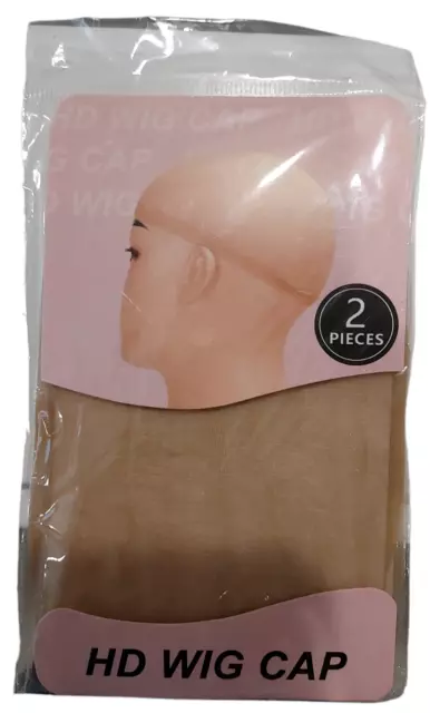 2 PCS HD Wig Cap Hair Liner Stocking Weaving Beige