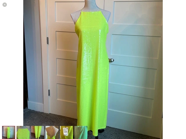 Yellow sequin dress discount zara