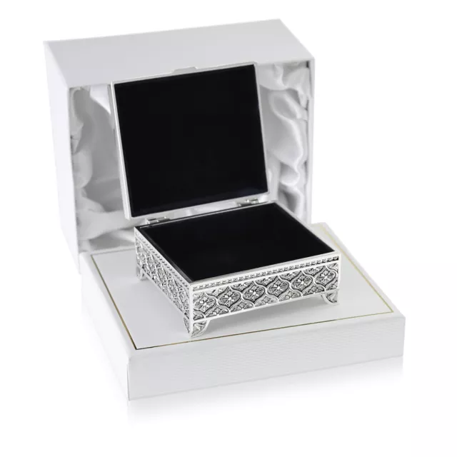 Girl's 21st Birthday Gift Engraved Twenty First Silver Plated Trinket Box Gifts 3