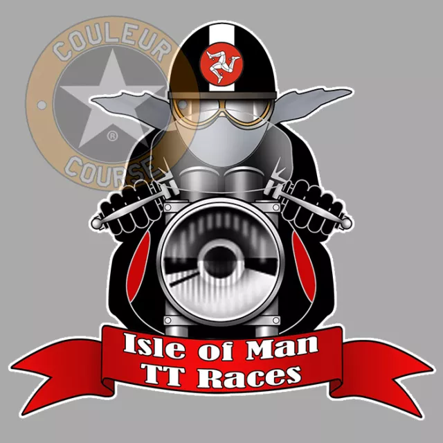 MOTARD  ISLE OF MAN TT RACE TOURIST TROPHY 10cm AUTOCOLLANT STICKER MA057