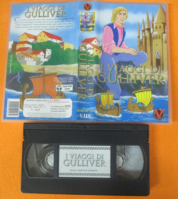 VHS FILM I VIAGGI DI GULLIVER animazione I.T.VIDEO C612 40 minuti