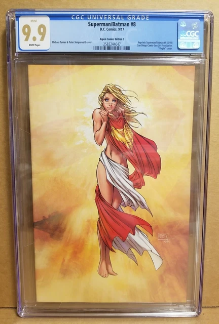 Superman Batman #8 Cgc 9.9 Sdcc Cover C Michael Turner Supergirl Virgin Variant