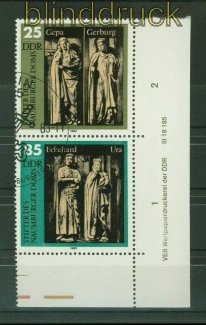 DDR Mi # 2808/11 DV gestempelt Naumburger Dom SZd 260 mit Druckvermerk Sonderste
