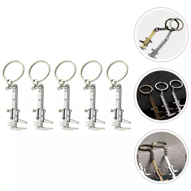 5 Pcs Vernier Caliper Buckle Pocket Tools Ruler Key Chains Carry