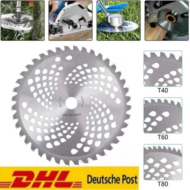 Hartmetall Kreissägeblatt Sägeblatt Motorsense Freischneider 255x25,4mm 60T DA - Foto 8