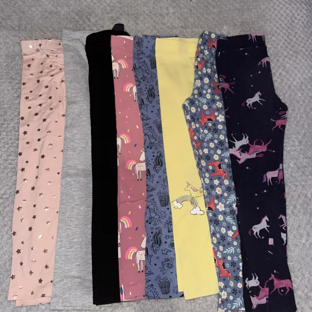 8 x girls age 5-6 years leggings bundle