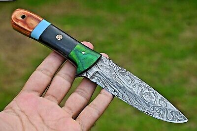 Custom Handmade Forged Damascus Steel Skining Knife Hunting Survival Knive 2529