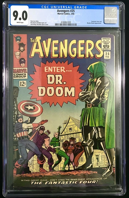 Avengers #25 CGC 9.0 (1966) - Fantastic Four & Doctor Doom Appearance Lee Kirby