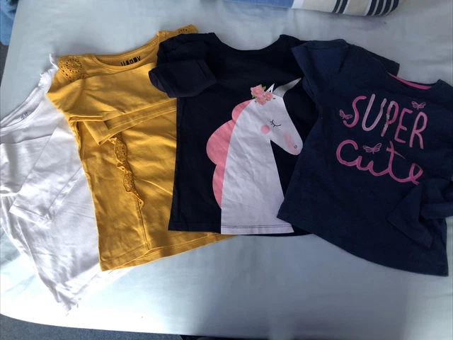 Lotto Job di 4 T-shirt Ragazze Età 5-6 Marche Vari Colori Maniche Lunghe