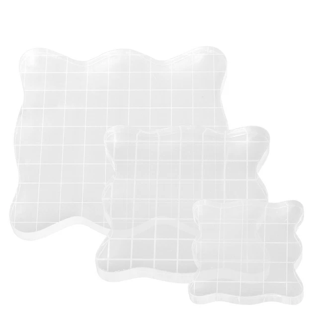 Set 9 Blocchi Acrilici Per Timbri - Con Linee Griglia, 7 Misure Diverse - Foto 4