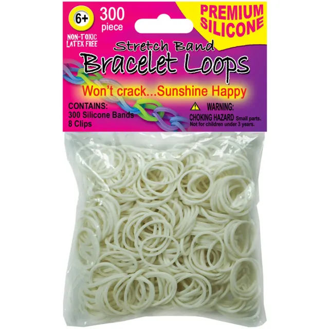 Bucles de banda de silicona Pepperell con clips blancos