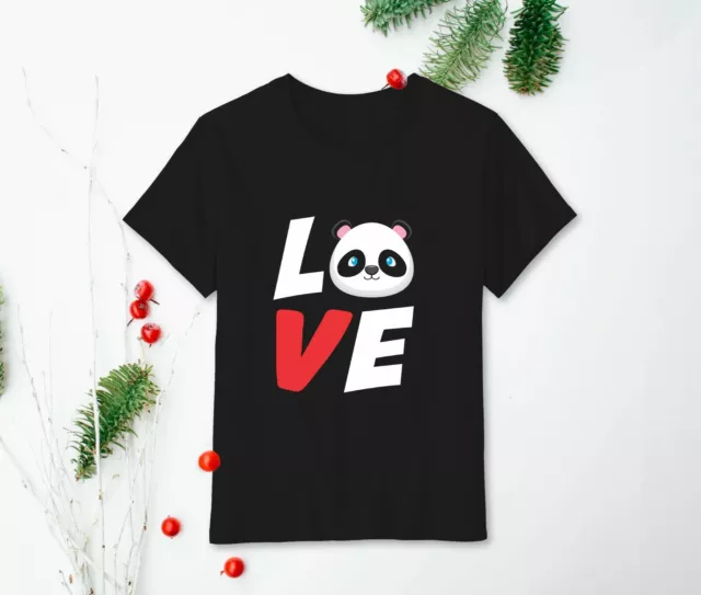 Panda T Shirt Animal Lover Gift Xmas Theme Christmas Panda Bear Women Tee Tops