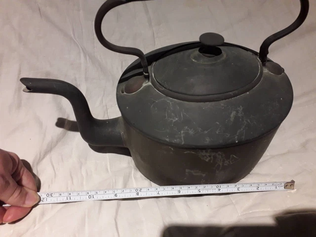 Vintage Antique Stove Top Copper Kettle Victorian? Rustic Country Kitchen 