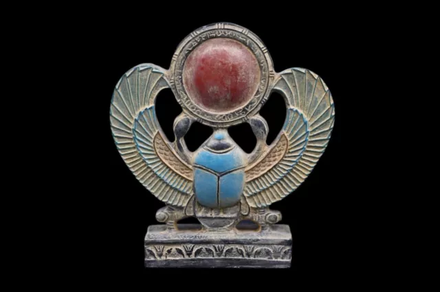 UNIQUE ANCIENT EGYPTIAN ANTIQUE Scarab Statue of Egyptian Handcrafted Sculpture