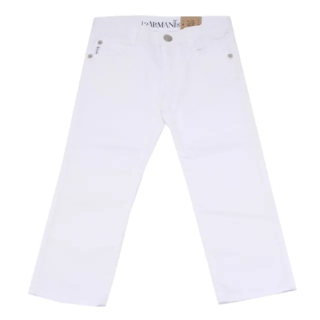 7985S pantalone bimbo ARMANI JUNIOR bianco cotone trouser kid