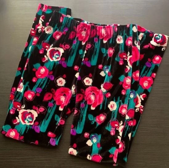 Juicy Couture Girls Velvet Floral Leggings Sz 8/10