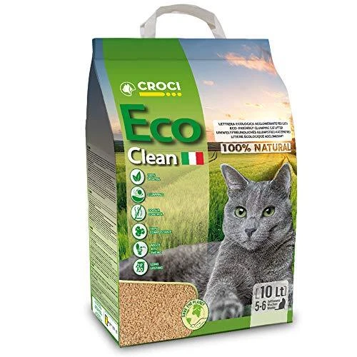 Croci Lettiera Eco Clean 10 L - Lettiera Gatti agglomerante Biodegradabile si...