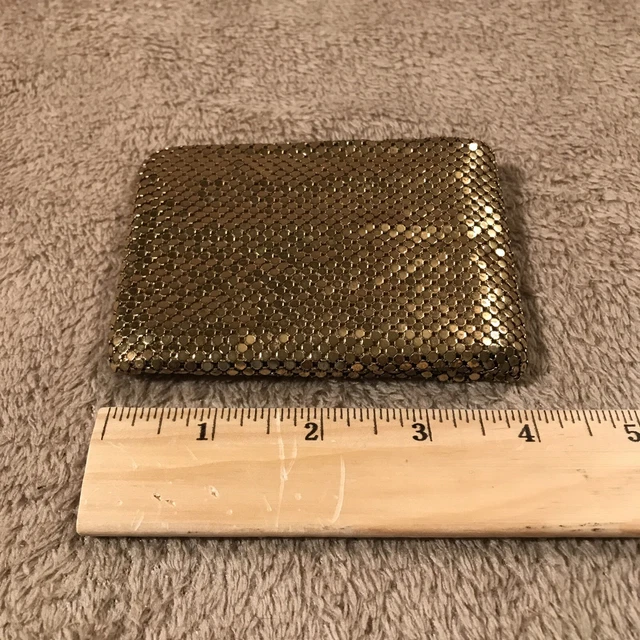 Women’s Vintage Mesh Whiting And David Co. Gold Wallet Bi-fold Metallic