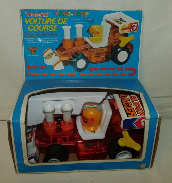 Jouet Vintage Blue Box – Voiture Formule 1 Super Racer Mécanique, Années 70, état Neuf