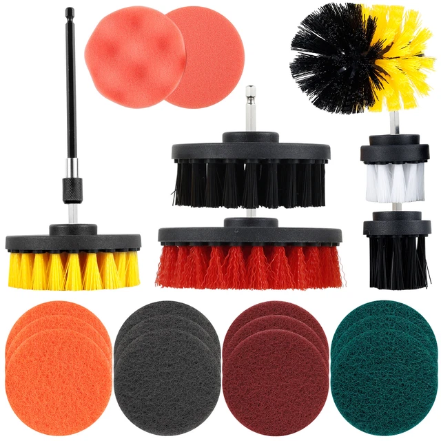 22Pieces Drill Brush Attachment Cleaning Set for Bathroom Shower Scrubbing☜