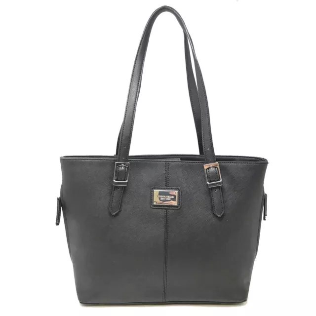 Tignanello A252608 Black Saffiano Leather Clean & Classic Tote Bag