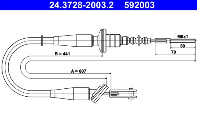 Fune frizione cavo frizione ATE 24.3728-2003.2 per MA SUZUKI SWIFT EA 2 SF310