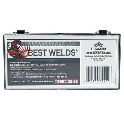 Glass Magnifier Plate, 2 in X 4.25 In, 1.75 Diopter, Clear ORS Nasco Best Welds