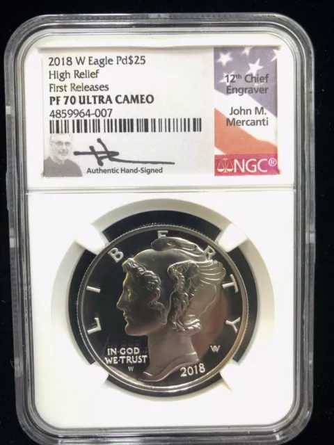 2018-W American Eagle 1oz Palladium Proof High Relief Coin NGC PF-70 Ultra Cameo