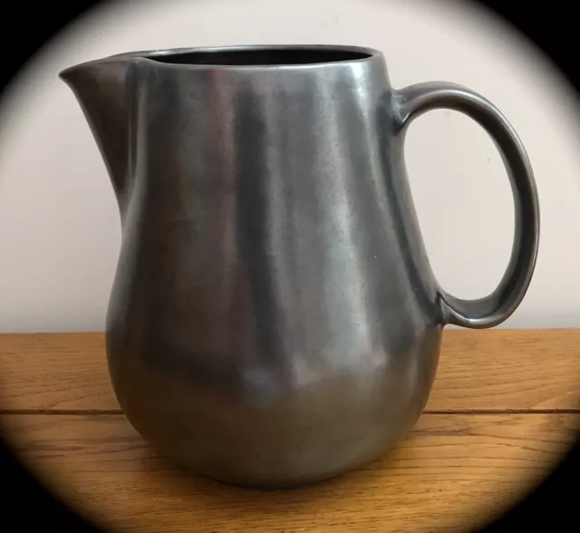 Vintage Studio Pottery Prinknash Abbey Pewter Coloured Jug