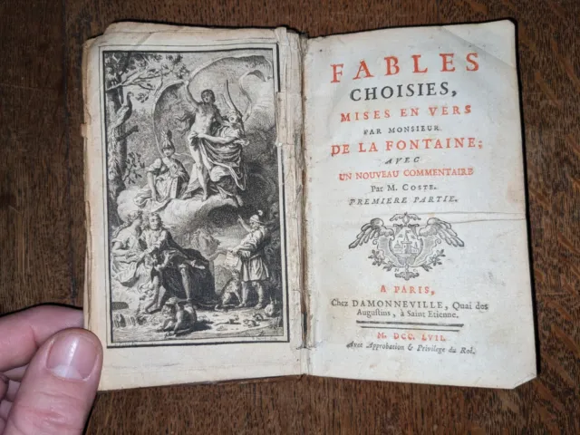 livre ancien-Fables choisies , mises en vers par Monsieur De La Fontaine - 1757