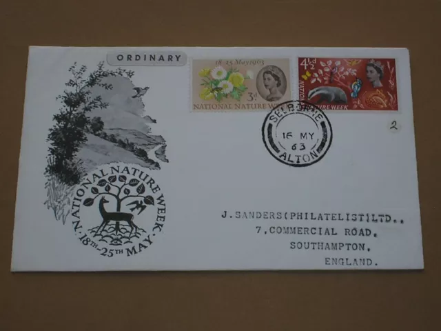 1963 GB NATIONAL NATURE WEEK ORDINARY FDC With SCARCE SELBORNE ALTON CDS Cancel