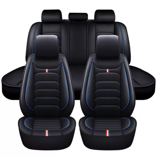 For Hyundai Full Set Pu Leather Car Seat Covers Deluxe Blue Padded Cushion Cover