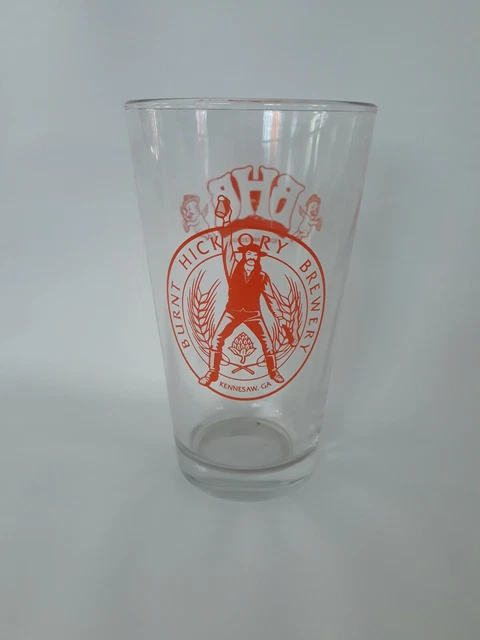 ⭐ Burnt Hickory Brewing Beer Pint Glass Kennesaw Georgia Brewery BHB Orange (M1