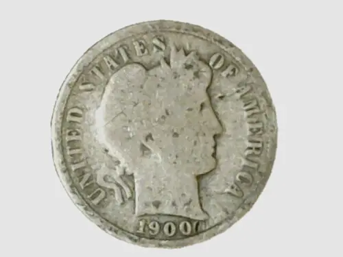1900-P Barber Dime Philadelphia 10C Silver Ag /G Collector Coin Stock Photo