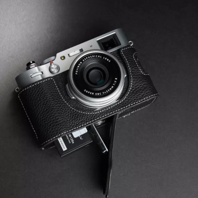 Handmade Genuine Real Leather Half Camera Case Cover Bag For Fujifilm X100V