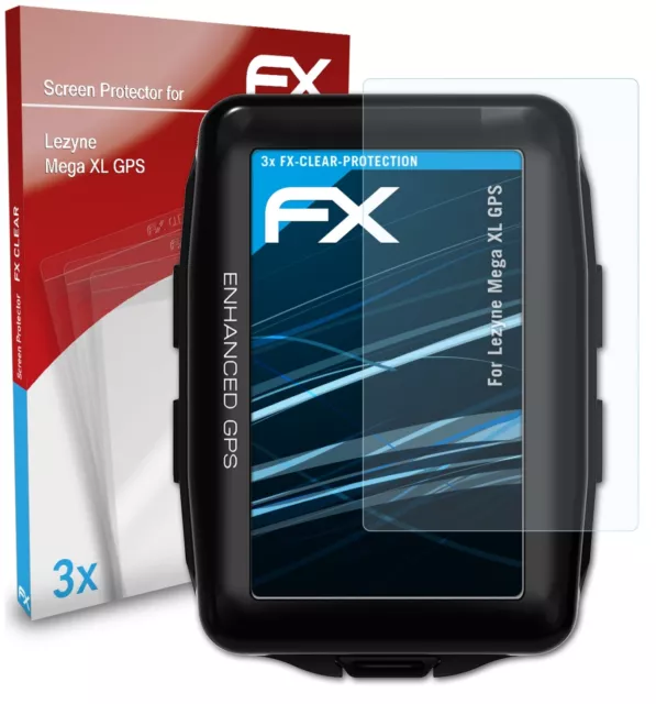 atFoliX 3x Displayschutzfolie für Lezyne Mega XL GPS Schutzfolie klar Folie