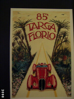 Cartolina Pubblicitaria Vintage Targa Florio Illustratore Aldo Brovarone 