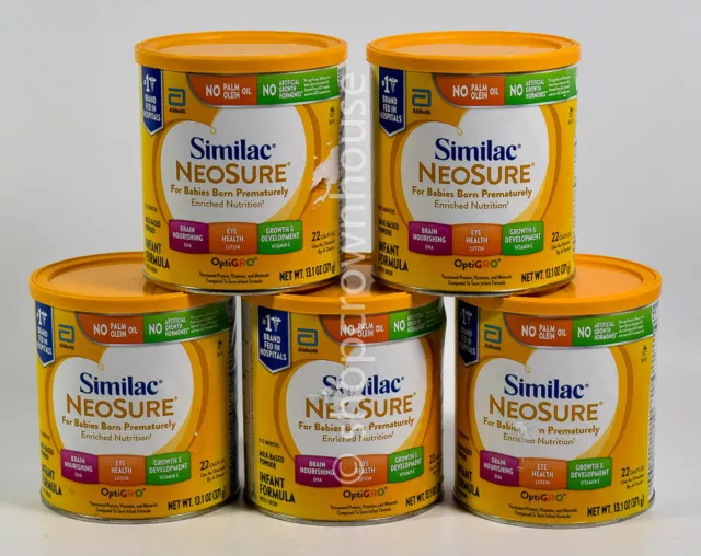 5 Similac NEOSURE 13.1oz Formula for Premature Infant POWDER OptiGRO 12/2024+