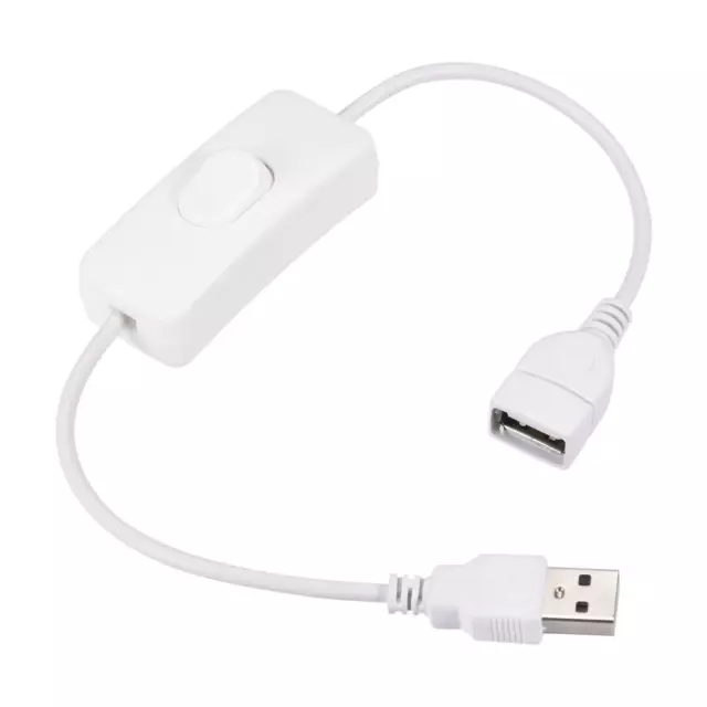 USB Câble ON/Off Interrupteur Mâle à Female 34cm Blanc pour LED Bureau LED Bande