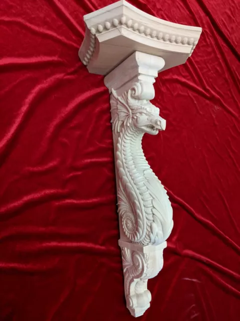 Estante de madera tallado madera dragón ménix soporte de pared único