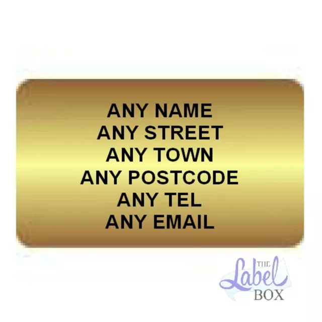 Personalised Gold Pre Printed Small Personalised Return Address Labels
