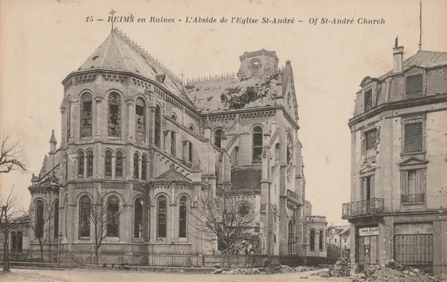 CPA 51 REIMS en Ruines l'Abside de l'Eglise St-André