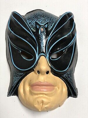 Plastic Mask Halloween Ben Cooper Vtg Vampire Bat Batman Monster Horror 60s Rare