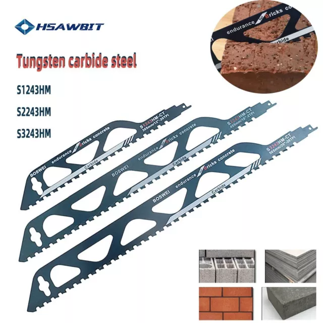 305/455/505 mm Masonry Reciprocating Saw Blade Brick Concrete Tungsten Carbide