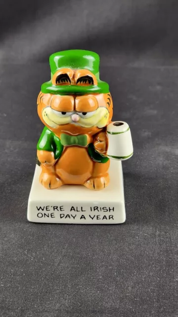 Vtg 1981 Enesco Garfield, “We're All Irish One Day A Year” St. Patrick’s #F6