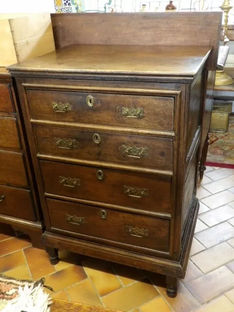 18th Century George III Oak Chest Of 4 Drawers