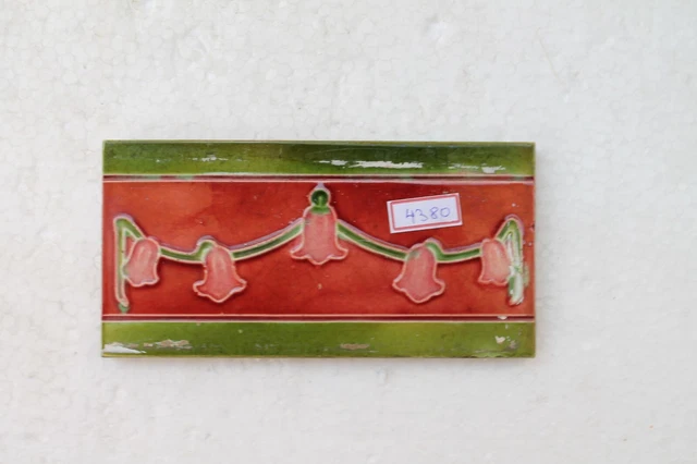 Old Circa 1930 Vintage Artdeco Ceramic Tile Border Made In Japan NH4380 9