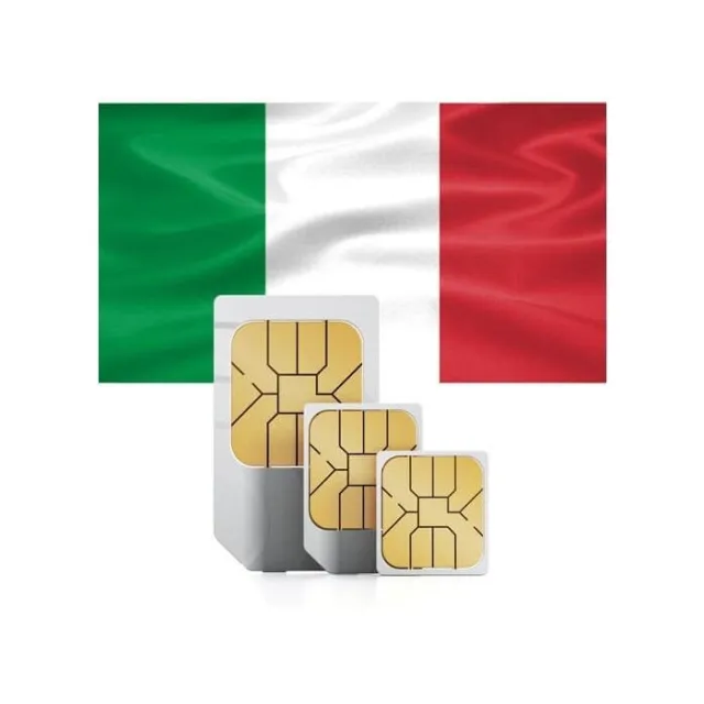 SIM Karte für Italien / 8 GB - 12 GB + Anrufe innerhalb der EU für 1 Monat