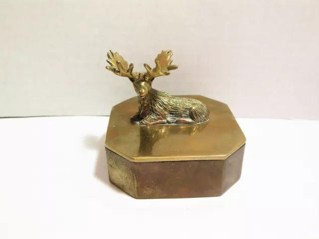 MOOSE Brass Trinket Box Loyal Order of Moose Appreciation Award FREE SHIPPING